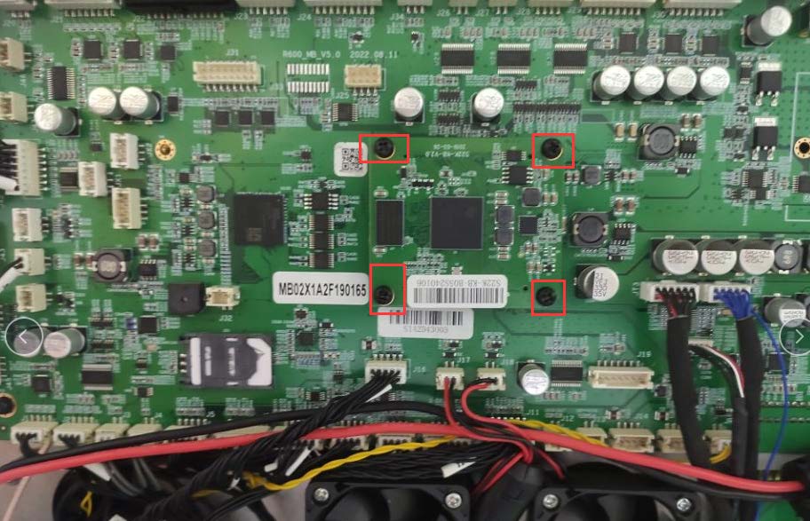 Core board screw locations